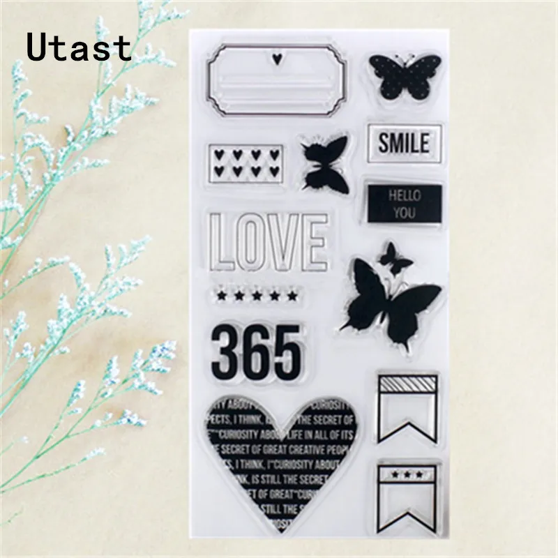 Бабочка любовь рамка прозрачные силиконовые штампы/прозрачный резиновый штамп