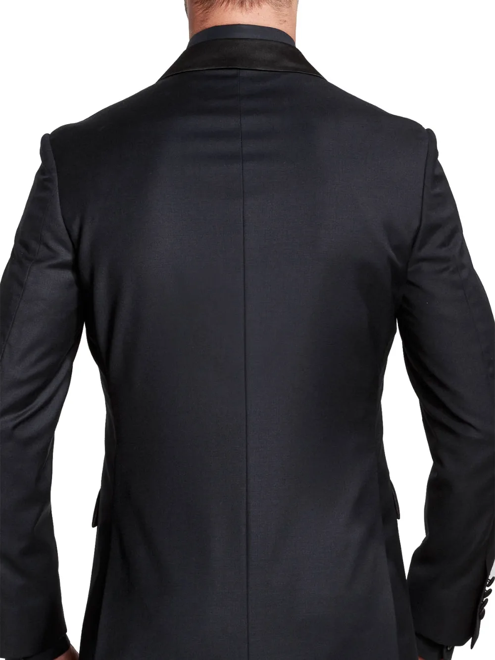 Мужские деловые костюмы из 2 предметов облегающие черные с пуговицами и плоским