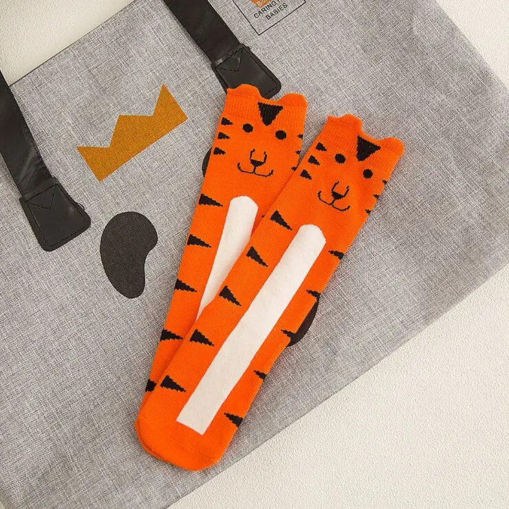 Kids Socks 19 Длинные гетры до колена, милые носки для мальчиков и девочек, детские носки, Прямая поставка, г., милые детские носки с рисунками из мультфильмов, Детские хлопковые носки с медведем и животными - Цвет: Kids Socks 19