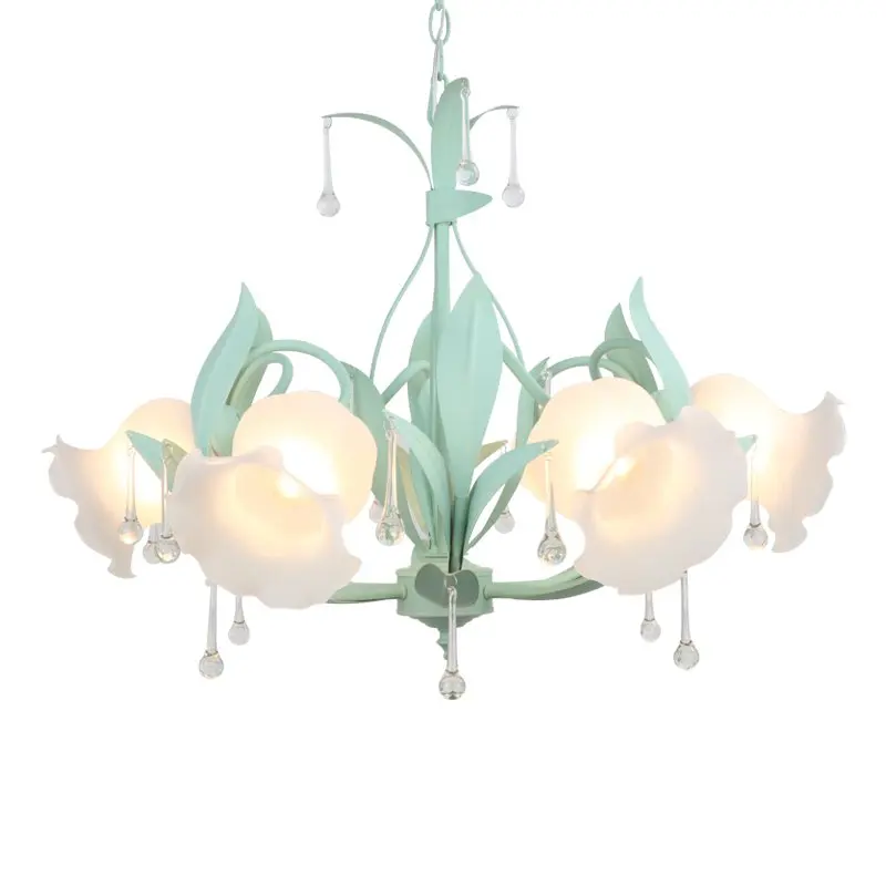 Современная уютная Люстра для спальни девочек железная хрустальная люстра с