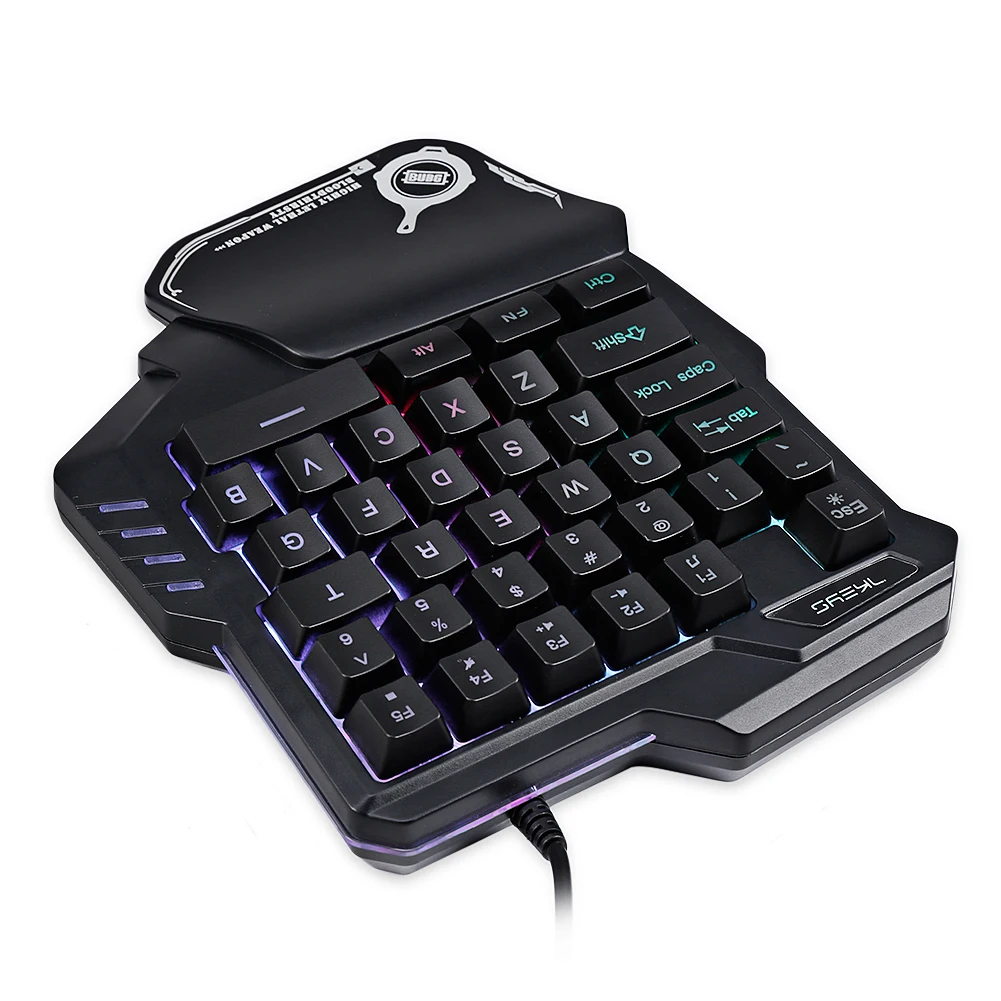 ABS Одноручные ключи игровая красочная подсветка Led Professional Mini Wired 35 Keys