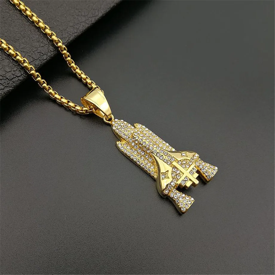 Хип-хоп ювелирные изделия Iced Out Циркон астронавт космический челнок крутой