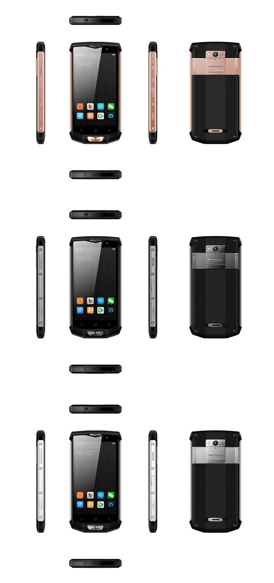 Blackview BV8000 Pro мобильный телефон IP68 Водонепроницаемый Android 7,0 5," FHD MTK6757 Восьмиядерный 6 ГБ+ 64 ГБ 16 МП боковой сенсорный NFC Смартфон