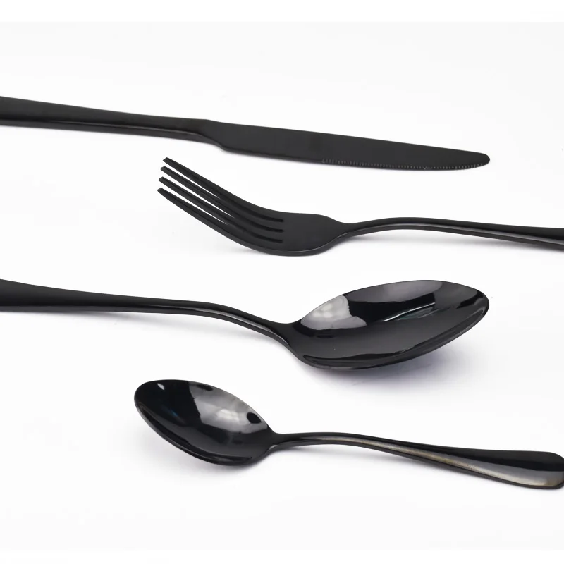 Многоцветный Набор радужных столовых приборов 4 шт набор посуды черный вилка нож