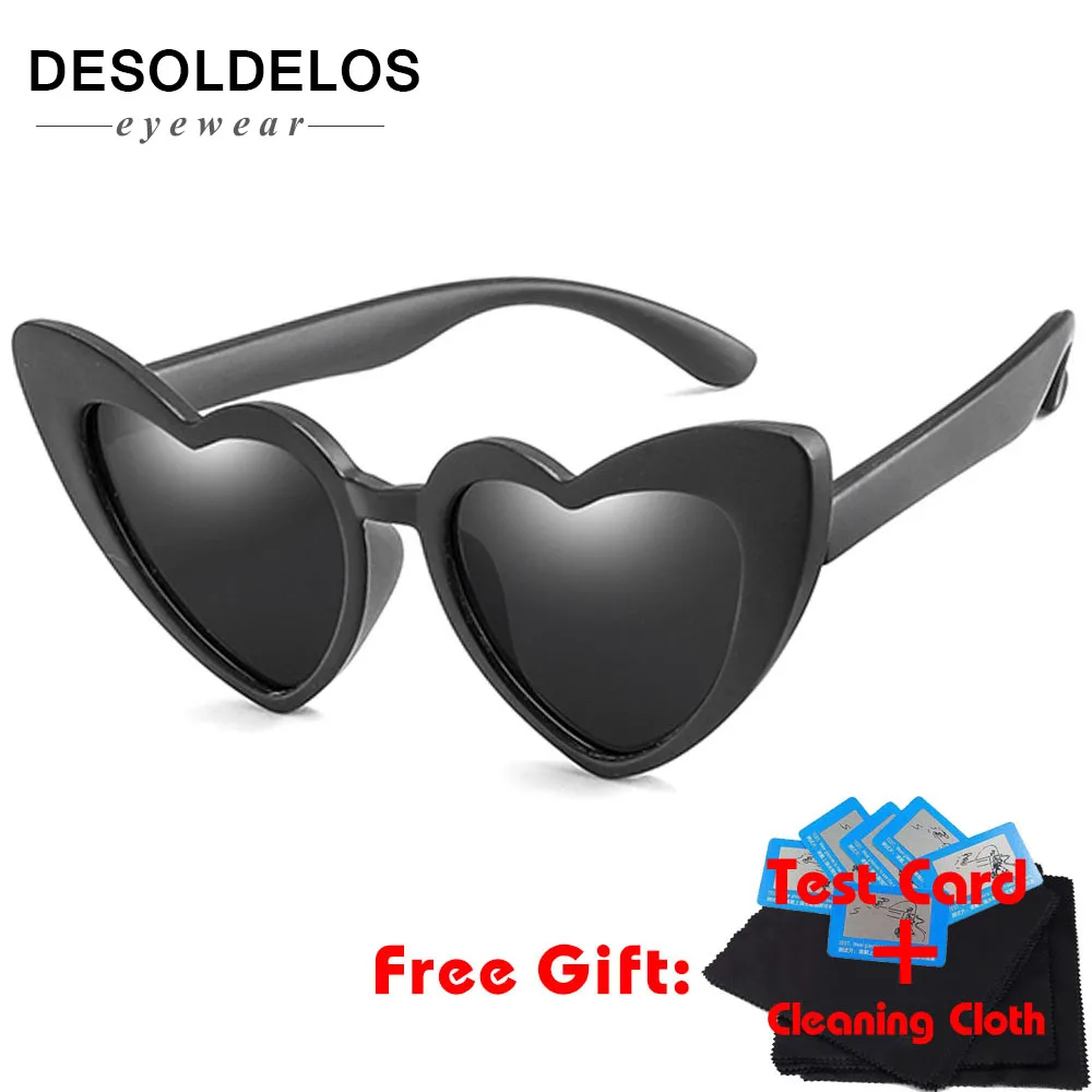 

TR90 Kids Polarized Sunglasses Children Heart Sun Glasses Girls Boys Silicone UV400 Child Mirror Baby Eyewear Gafas 2019