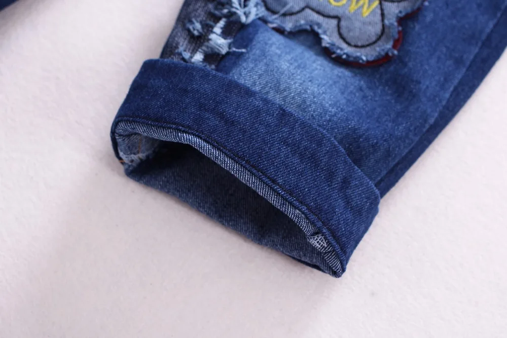 Женский весенний комбинезон джинсовые брюки для мальчиков милые с медведем