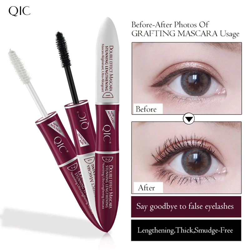 4d Silk Fiber Lash Mascara Waterproof Eyelash Thick Curling Black White Double-head Extension Lengthening |