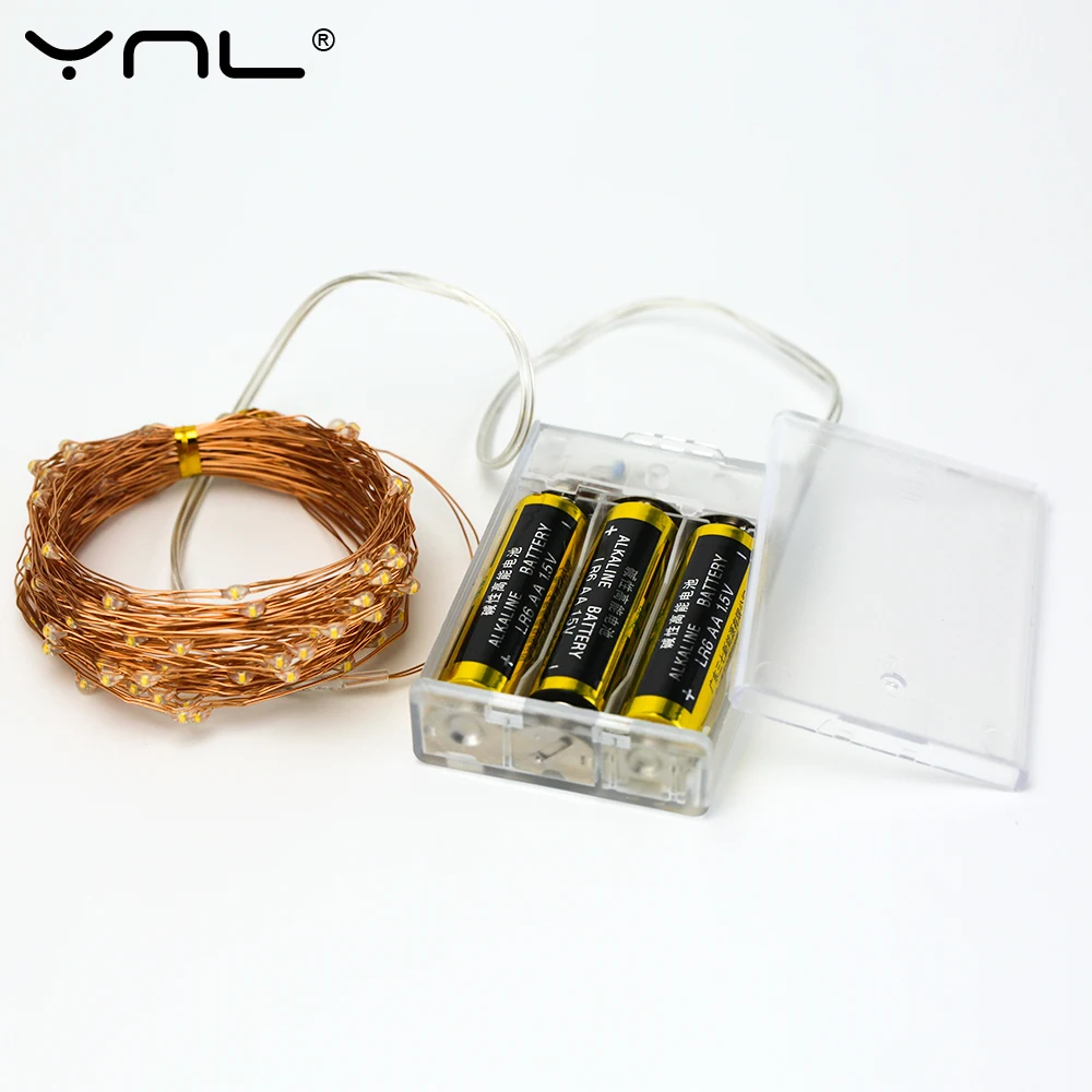 Светодиодная гирлянда Рождественские огни батарея медная проволока 100