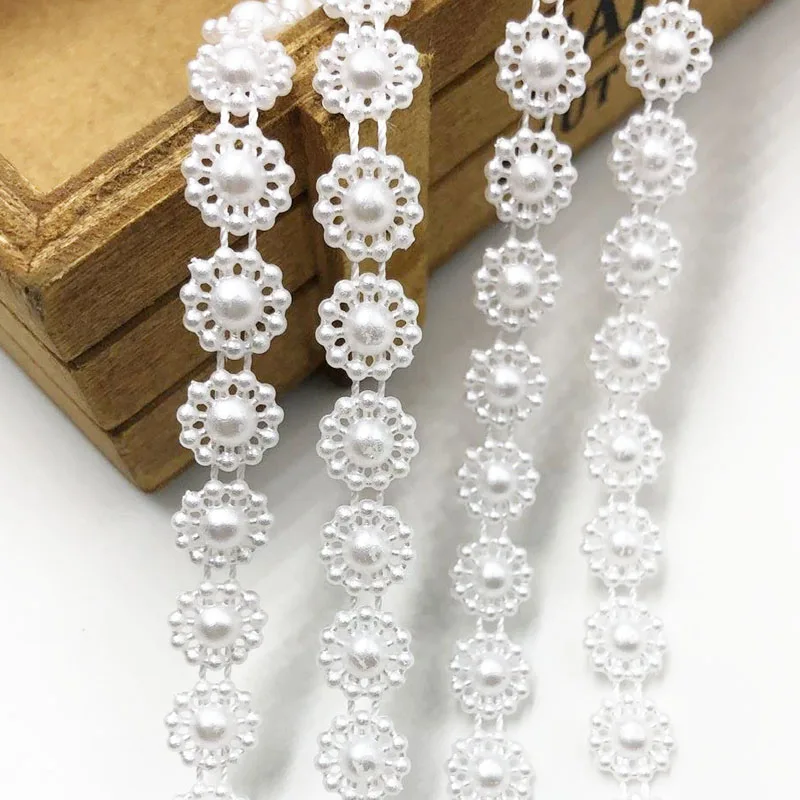 8 mm white 2 ярдов смешанные бусины полукруглый искусственный жемчуг пластиковые цепочки бусины DIY аксессуары - Цвет: 8 mm white