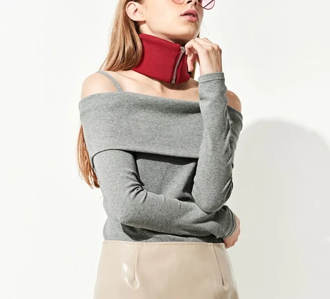 Шарф-кольцо женский шерстяной на молнии зимний теплый |