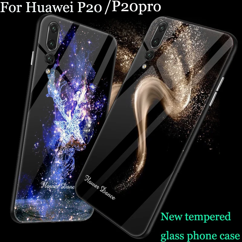 

Чехол для Huawei P20, модный мультяшный чехол-накладка из закаленного стекла для Huawei P 20, чехлы для телефонов Huawei P 20pro, зеркальные чехлы