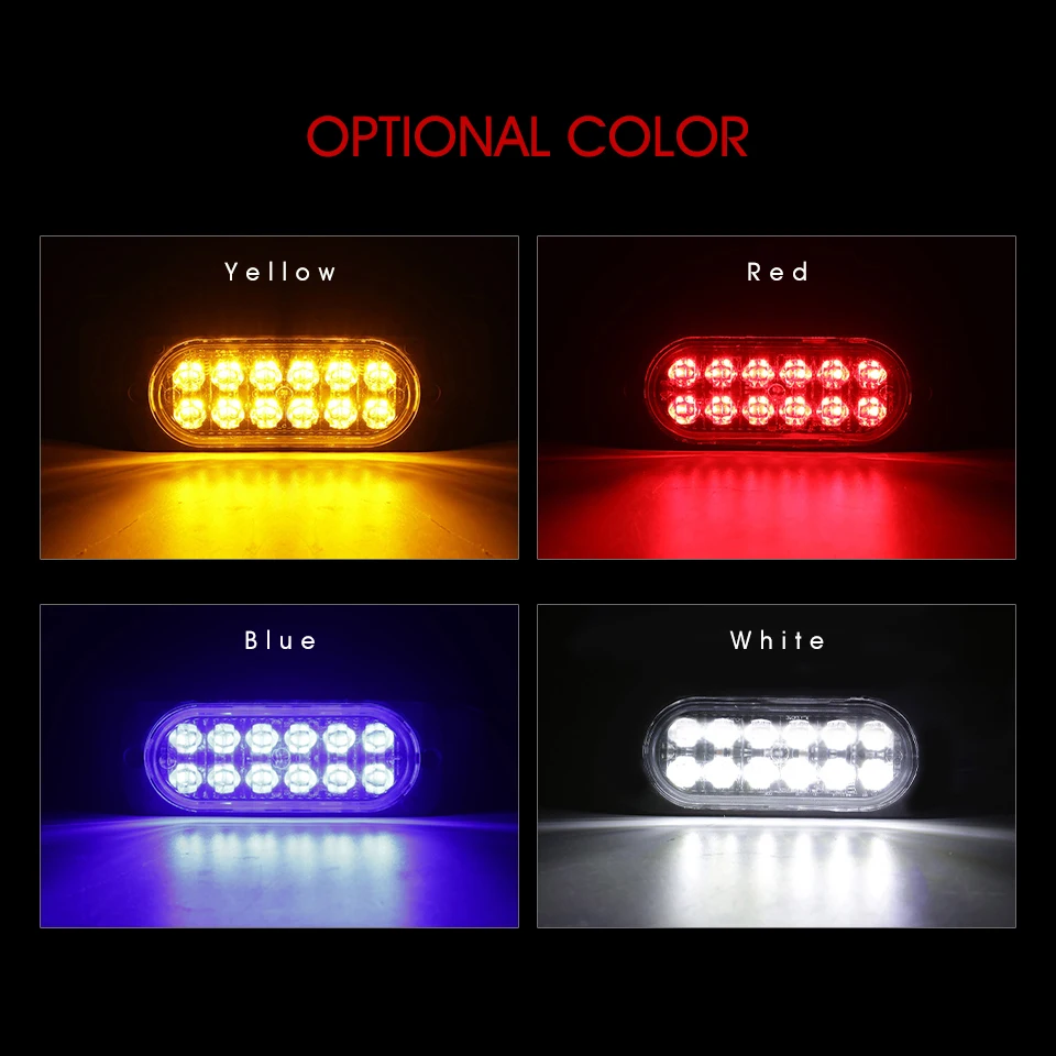 Oslamp 12LED Автомобильная световая сигнализация белая/Янтарная/красная/синяя 18
