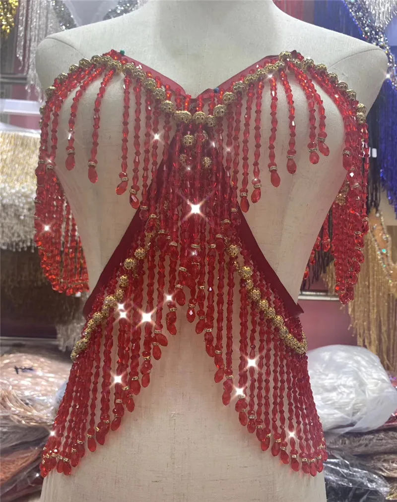 Золотой Красный Тяжелый шарик бахрома кисточка отделка для танцевального