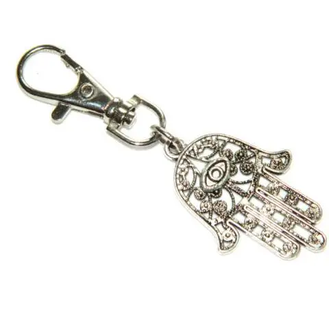 

Hot Vintage Silver Charm Hamsa Hand Keychain For Keys Car Lucky Demon Eye Key Ring Souvenir Gifts Couple Handbag Key Chain Z467