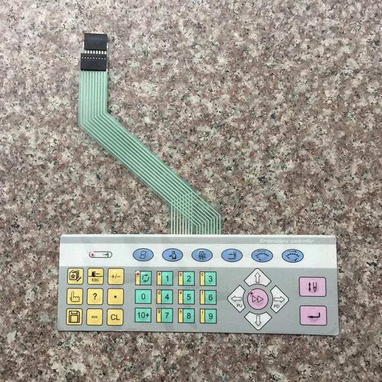 

Computer embroidery machine operating head key film key board