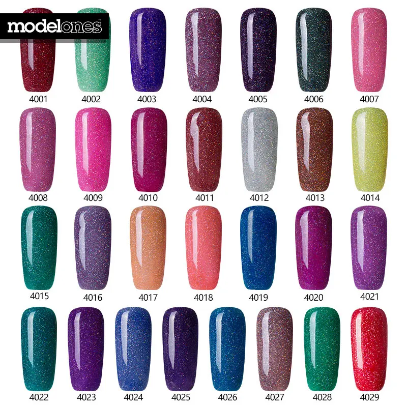 Modelones неоновый УФ гель для ногтей Блестящий глиттер нейл арта сушилка лака с