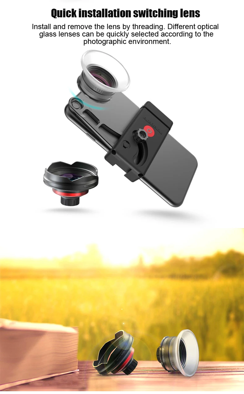 Phoneographer Мобильный объектив Внешнее Зеркало высокой четкости Набор Универсальный мобильный телефон объектив макрообъектив широкоугольный объектив