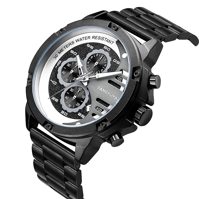 Модные трендовые мужские часы Секундомер-Хронограф Календарь бизнес relogio masculino |