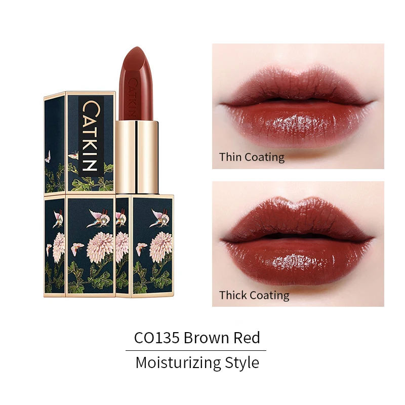 Color CO135 Китайская стильная губная помада, натуральная растительная эссенция, увлажняющая матовая губная помада, водостойкая, стойкая, без гормонов, для защиты губ, макияж - Цвет: Color CO135