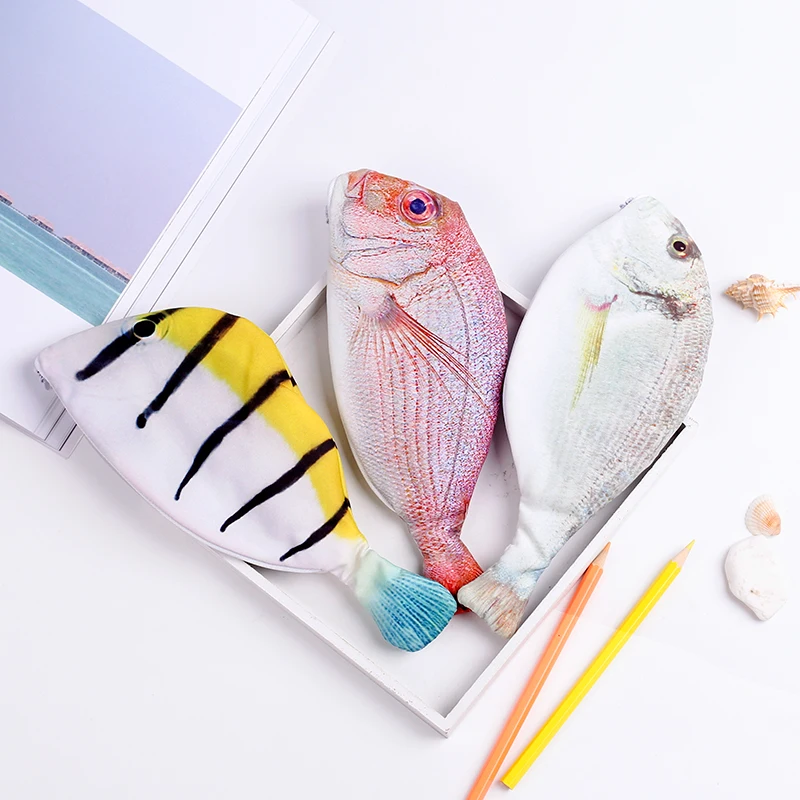 Пенал тканевый в форме рыбы для карандашей и ручек|pencil bag|pencil pouchfabric pencil |