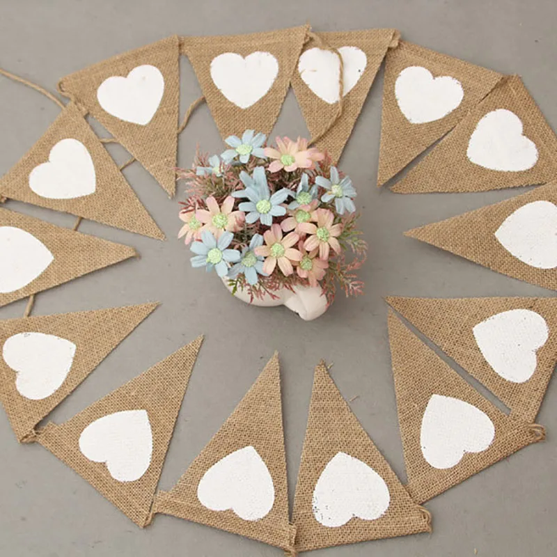 Джутовый льняной конфетный бар Бантинг вечерние украшения Babyshower венок рогатки для дня рождения, свадьбы декоративные гирлянды поставки