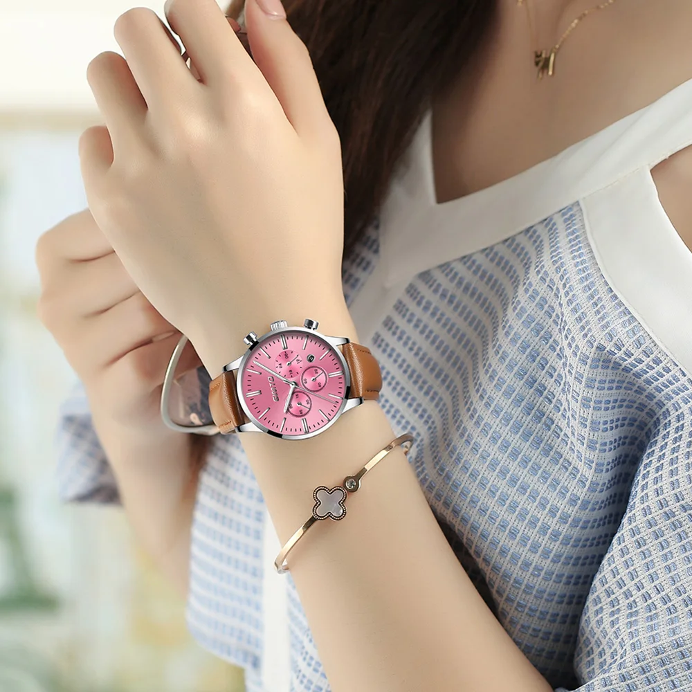 Часы GIMTO женские с золотым браслетом модные водонепроницаемые повседневные