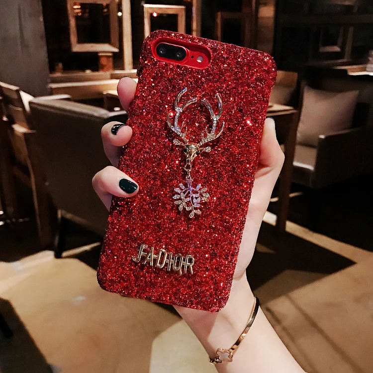 Роскошные Алмазный Rhinestone телефона чехол для iPhone X ювелирное Лось Телефон X|case for
