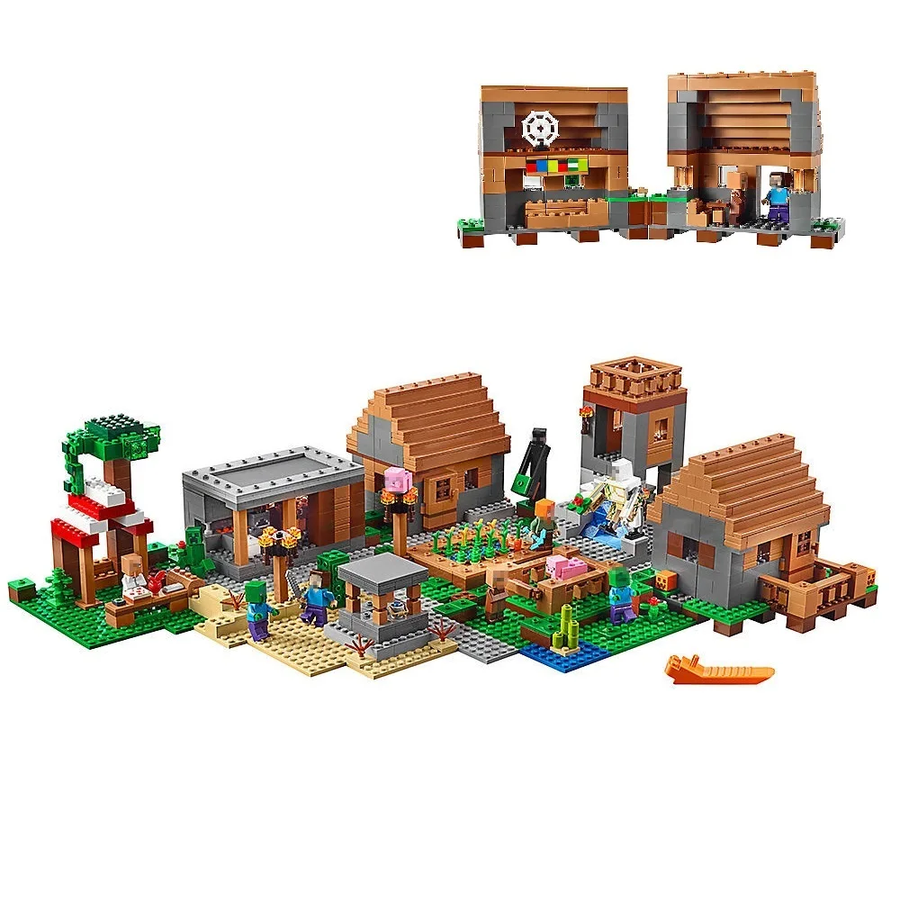Строительные блоки совместимые Legoe Minecrafted села модель 21128 1673 шт. игрушки для детей