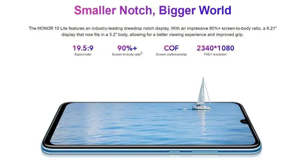 Оригинал huawei honor 10 Lite 4 Гб 64 6 21 &quot2340*1080 Восьмиядерный мобильный телефон двойной
