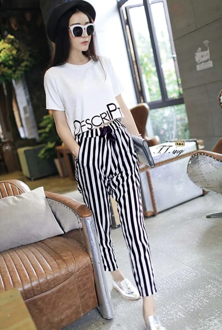 Женский костюм из 2 предметов укороченный топ с буквенным принтом эластичная