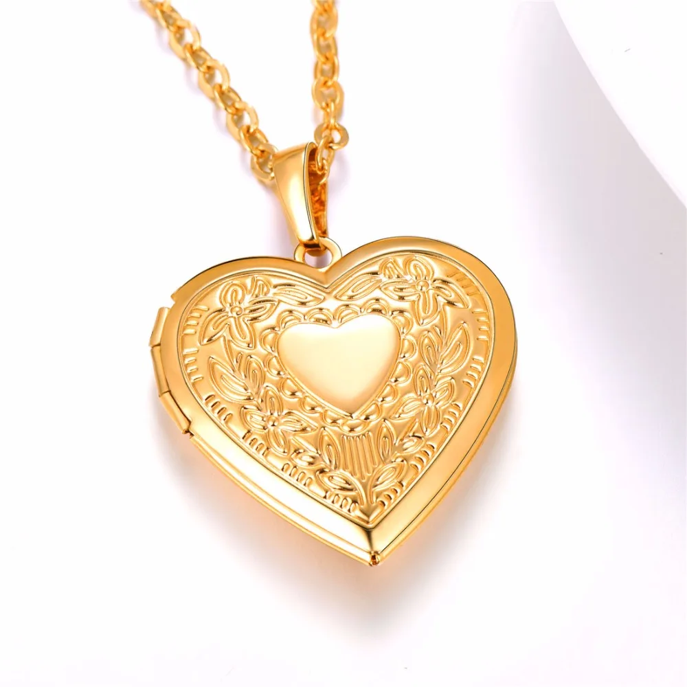 Сердце плавающий фото память медальон ожерелье женщин золотой цвет модные