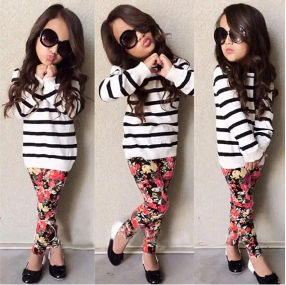 

Одинаковые комплекты для семьи платье в полоску для маленьких девочек Комбинезон для сестры футболка в полоску + длинные штаны, одежда