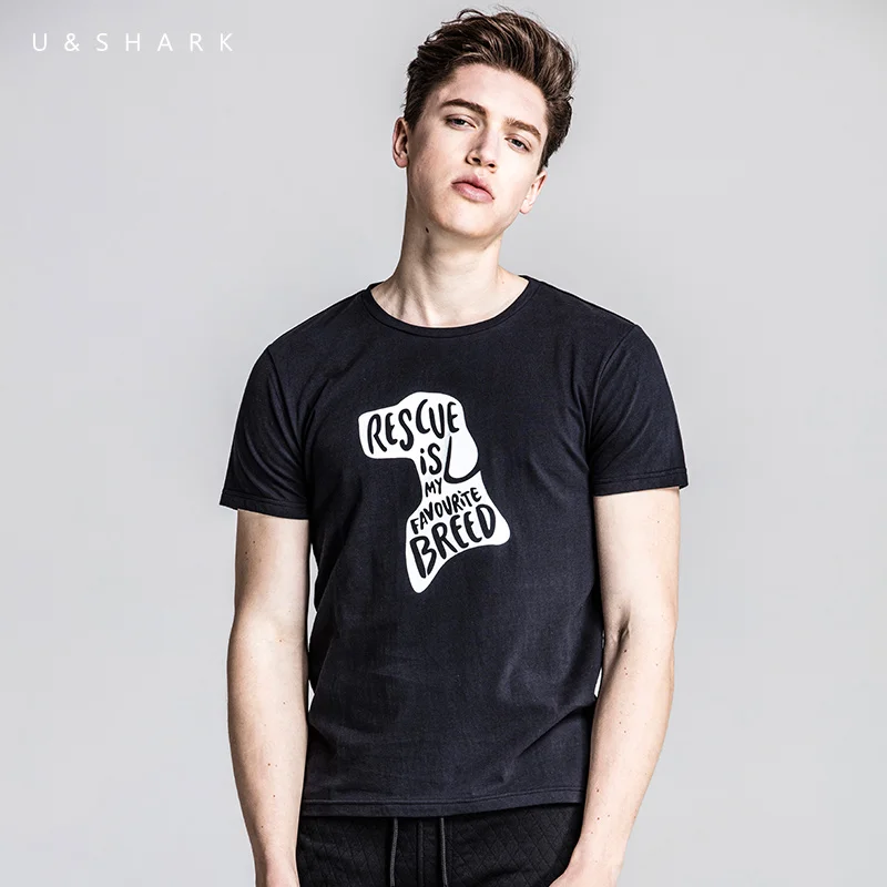 U &amp SHARK 2018 новая футболка с рисунком кота Мужская Летняя одежда 100% хлопок мужские