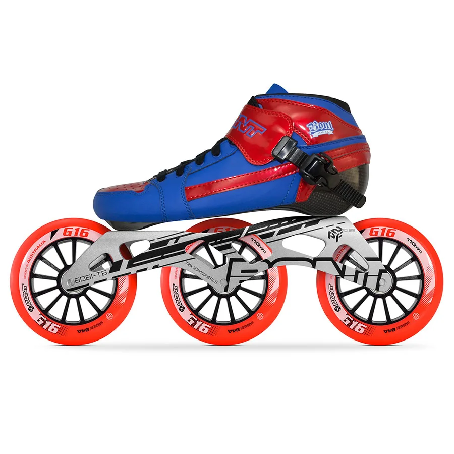 Оригинальные Bont преследование 2PT скорость роликовые коньки Heatmoldable углеродного волокна загрузки кадр 3*90/100/110 мм G16 колеса Racing Patines