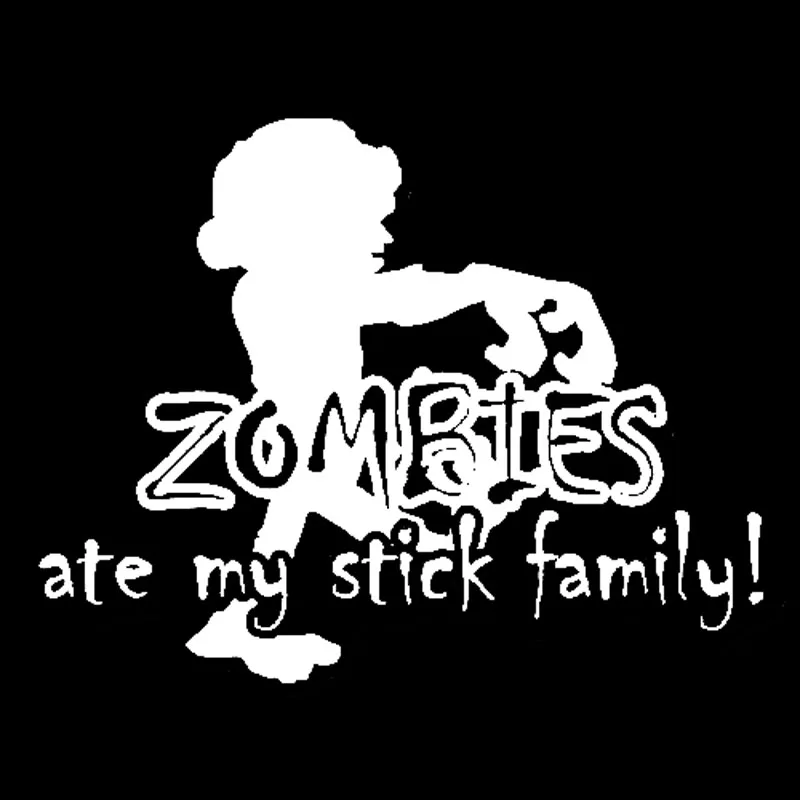 YJZT 14 1*11 см модные наклейки зомби Ate My Stick Family для стайлинга автомобиля