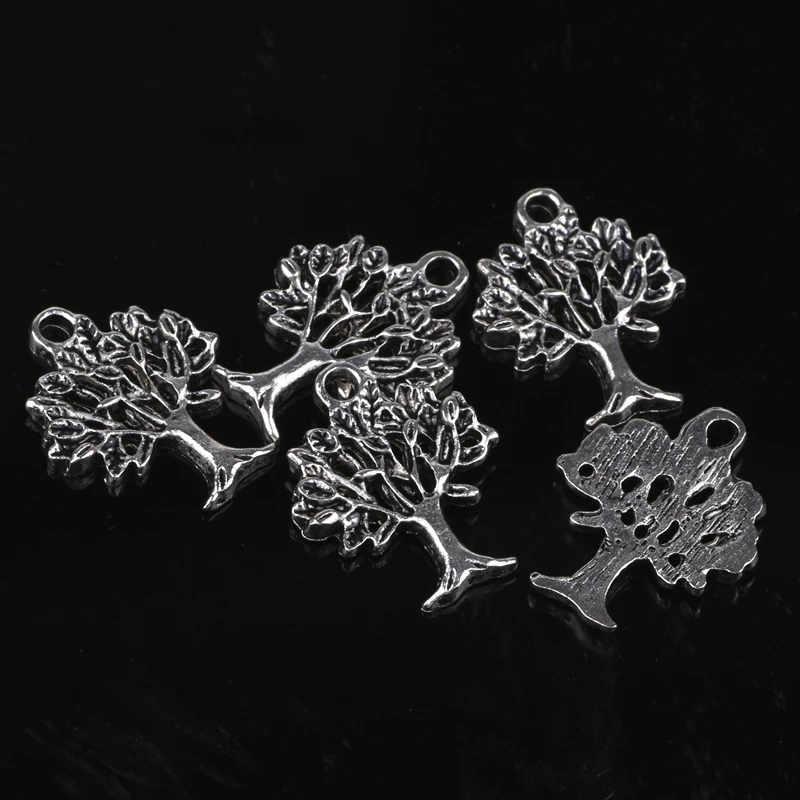 

20*16MM 50pcs/lot Fashion Tree Alloy Leafy Tree Pendant For Necklace Jewelry Charm Pendants