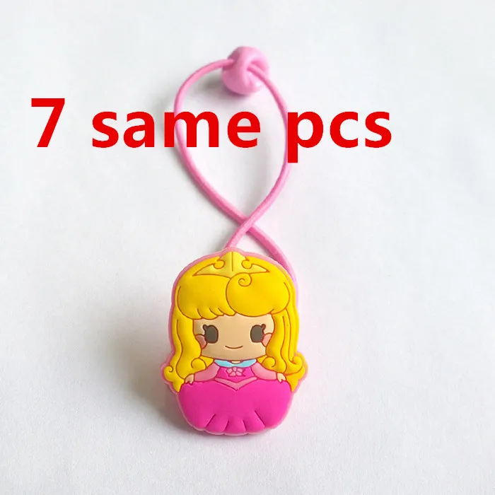 7pcs 7 шт., милые аксессуары для волос для девочек, Принцесса Белоснежка, София, Анна, Эльза, эластичные резинки для волос, Детские резинки для волос - Цвет: 7pcs