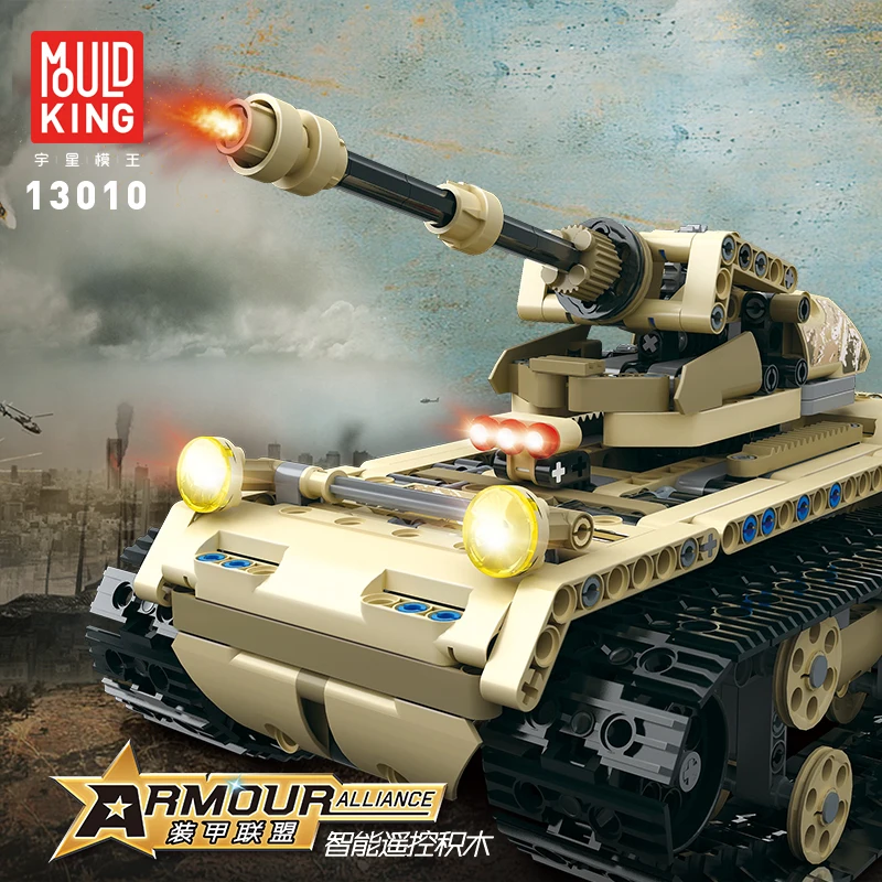 Форма King Technic 13010 Armour Alliance Rc блоки Военная серия Armed Tank m1a2 строительные с
