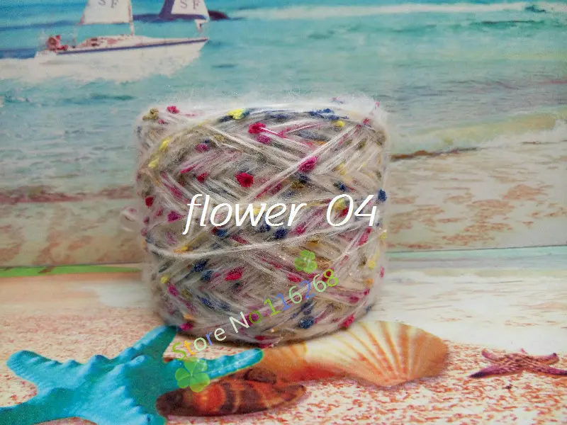 flower 04 100 г/лот ручная вязка крючком, пряжа для вязания,, пряжа для вязания с блестками, зимняя теплая пряжа для вязания, Т3 - Цвет: flower 04