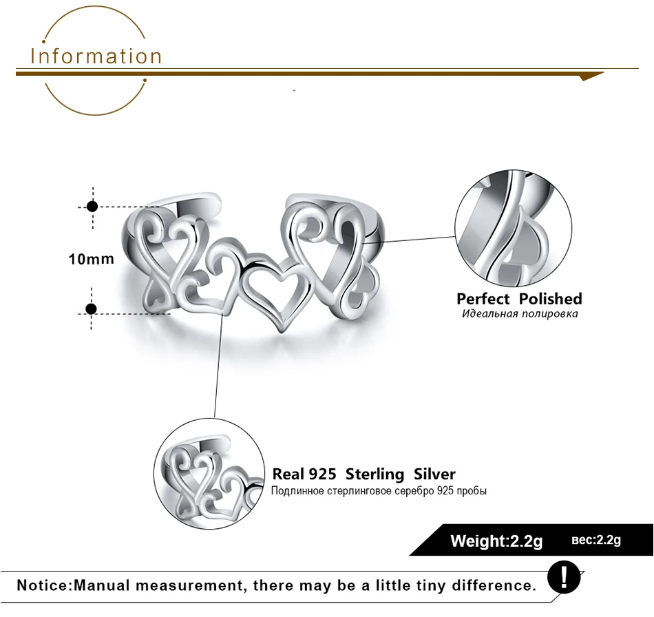 ORSA JEWELS роскошное кольцо из стерлингового серебра 925 пробы, 10 мм, с выемками, милое сердце, регулируемое кольцо, любовь, Женские Ювелирные изделия для свадебной вечеринки SR106