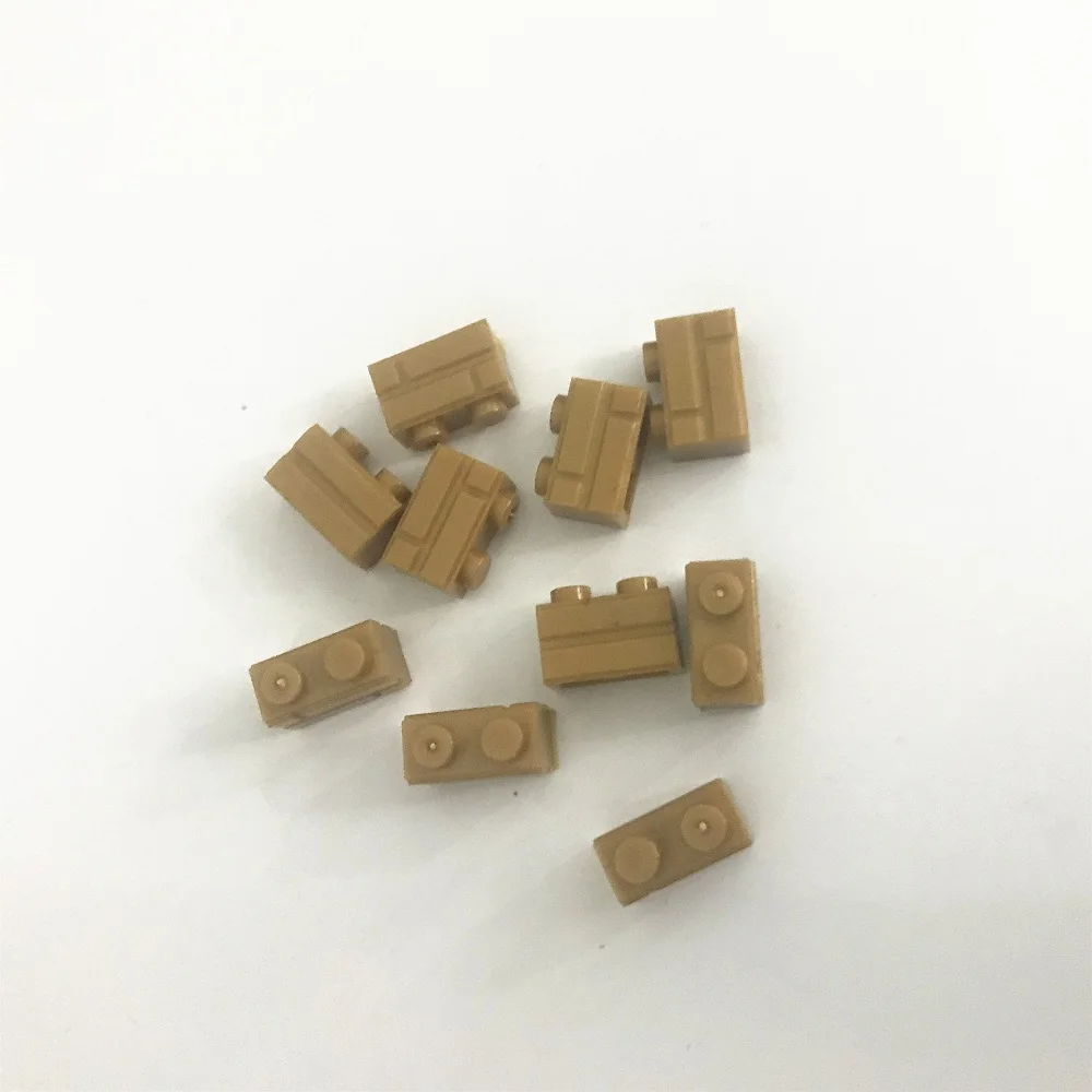 Строительные блоки MOC Wall основные детали 1x2 городской дом темное золото 50 шт.
