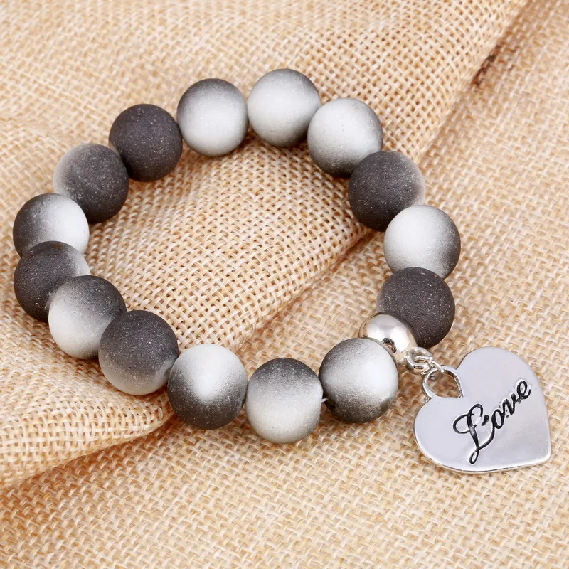 Hesiod New Arrival Popular Beaded Jewelry Stainless Steel Heart Pendant Romantic Love Bracelet for Women | Украшения и аксессуары
