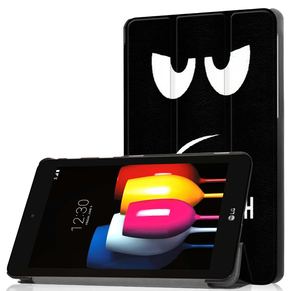 Ультратонкий Магнитный чехол подставка из искусственной кожи с принтом для LG G Pad