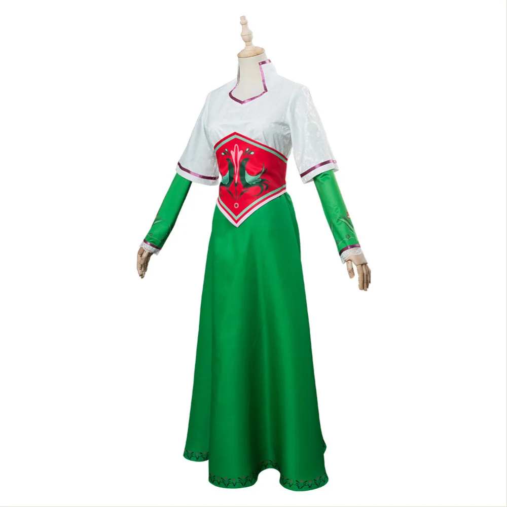 The Stolen Princess Mila Outfit Cosplay Costume Dress Suit Green Gown Uniform Adult Women Halloween Carnival Costumes(No Pants) |