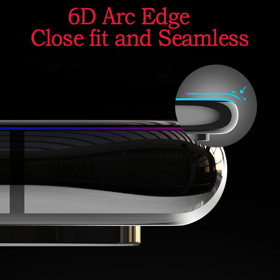 UTOPER 6D Круглое закаленное стекло для iPhone 6 6s 7 8 Plus X полное покрытие Защита экрана