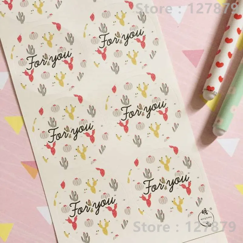 300 шт. круглые наклейки в виде кактуса 4 см|sticker design|stickers forstickers for you |