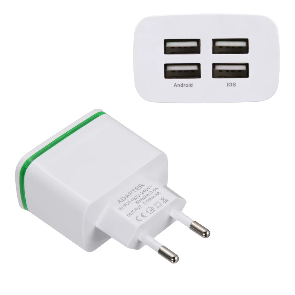 4 порта светодиодное зарядное устройство USB 5В 2А настенный адаптер HSJ 19 для