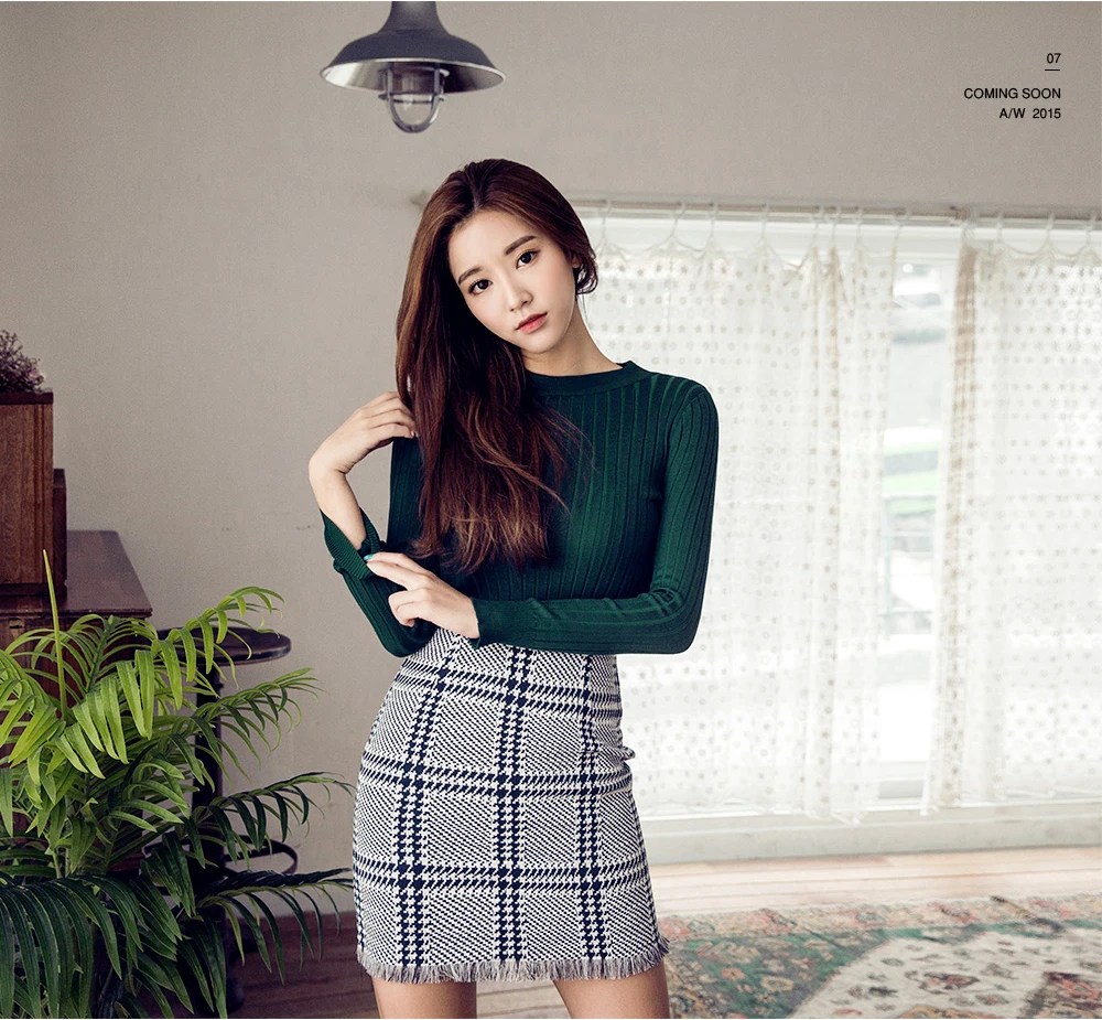 Fashion Women Sweater Spring Autumn Knitted Pullover Slim Casual Elastic Sexy Solid Trendy Tops | Женская одежда