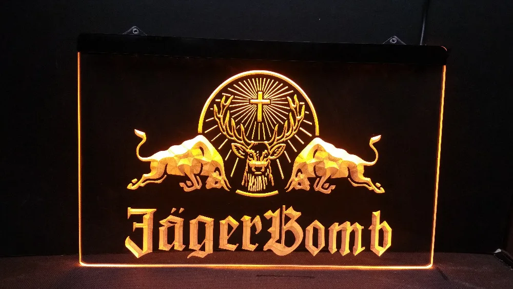 B 271 Jagermeister Jager бомба голова оленя пивной бар Паб клуб 3d знаки светодиодный