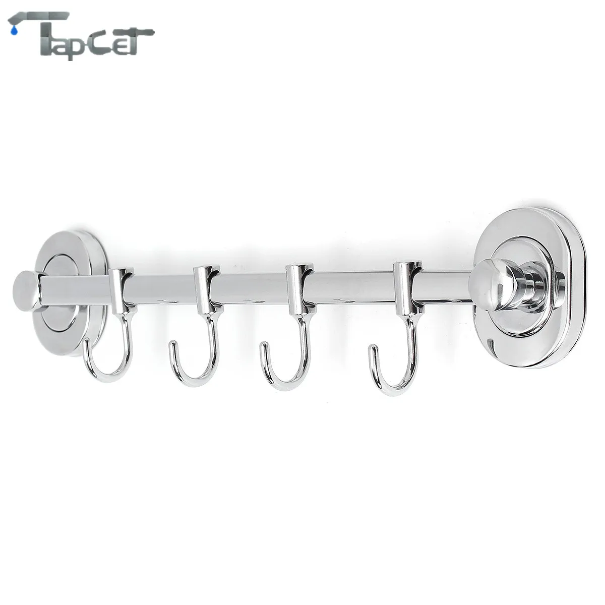 

TAPCET 3/4/5/6 Hooks Silver Bathroom Stainless Steel Robe Hooks Removable Strong Wall Mounted Inserting Hanger Robe Hooks